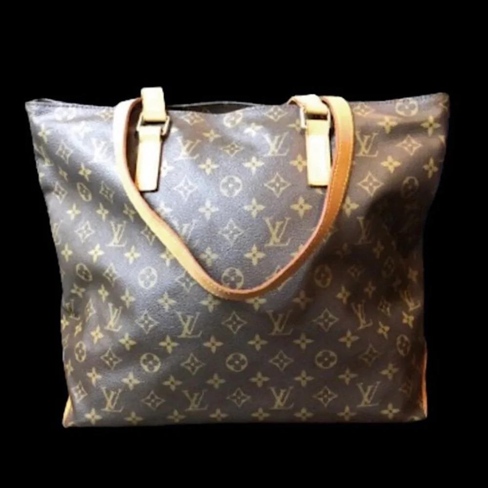 LOUIS VUITTON CABAS MEZZO Monogram Top Zip Laptop Work Travel Shoulder Bag